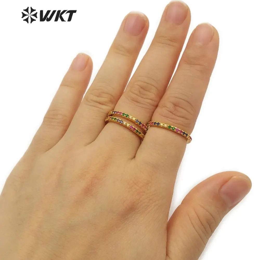 WT-MR008 Women Dainty Ring Jewelry Colorful Circular Ring With Tiny Crystal Charm Cubic Zirconia Pave Ring
WT-MR008 Women Dainty Ring Jewelry Colorful Circular Ring With Tiny Crystal Charm Cubic Zirconia Pave Ring