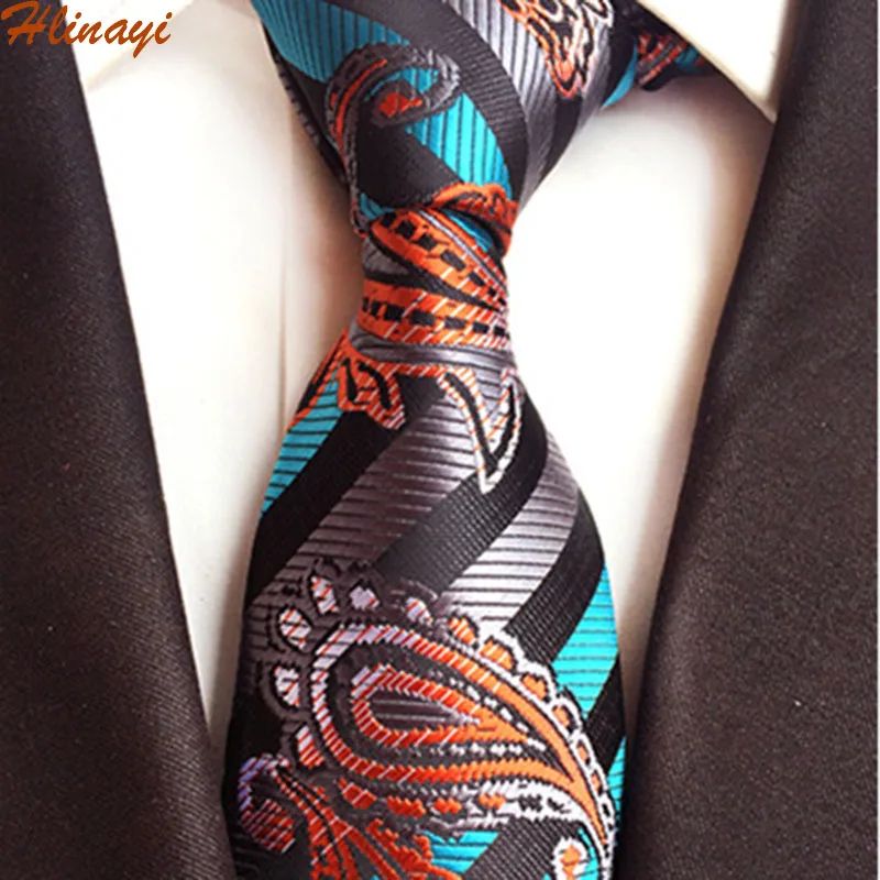 Hlinayi полиэстер жаккард 8 см Модный цветочный галстук | Аксессуары для одежды