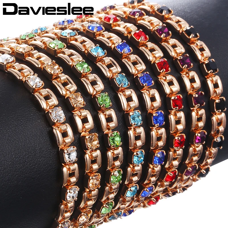 Davieslee Womens Bracelet Jewelry 585 Rose Gold Bracelets For Women Square Bismark Multi Colors CZ Stone Gifts 5.5mm DGBM101
Davieslee Womens Bracelet Jewelry 585 Rose Gold Bracelets For Women Square Bismark Multi Colors CZ Stone Gifts 5.5mm DGBM101