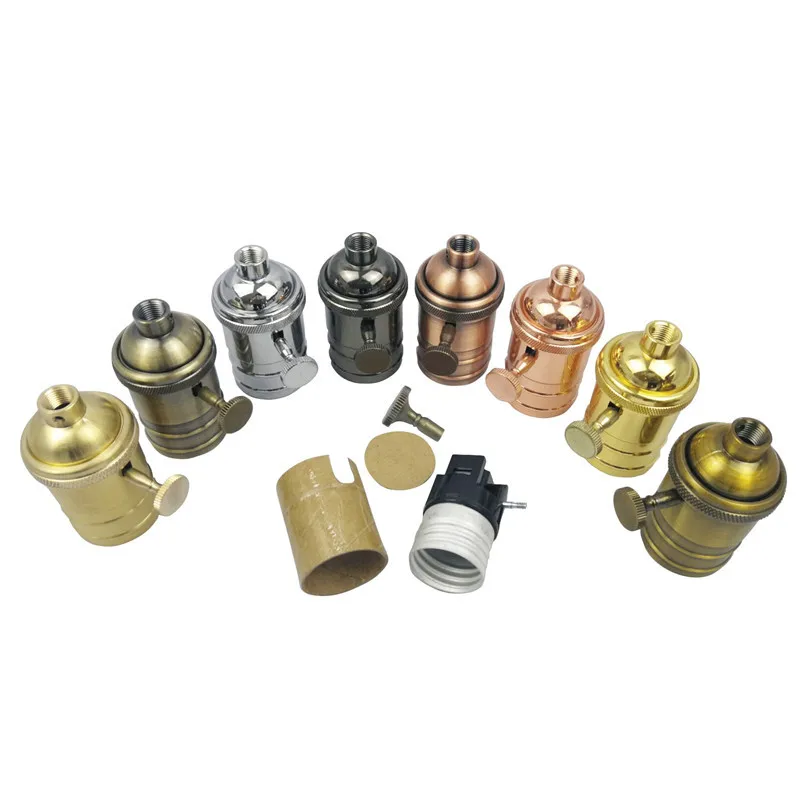 E27 Vintage Lamp Holder Copper Light Socket Bulb Light Fixture knob Switch Screw Retro Base Lampada Lighting Pendant Fittings
E27 Vintage Lamp Holder Copper Light Socket Bulb Light Fixture knob Switch Screw Retro Base Lampada Lighting Pendant Fittings