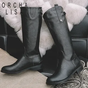 ORCHA LISA Fashion Mid-Calf Boots Women's Winter Shoes Female Pu Leather Botas Buckle Round toe Wild Opening Women A718c
ORCHA LISA Fashion Mid-Calf Boots Women's Winter Shoes Female Pu Leather Botas Buckle Round toe Wild Opening Women A718c