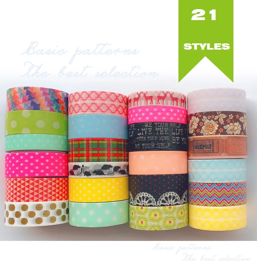 20Designs Letters/Stripe/Lace/Spots/Flower Pattern Japanese Washi Tape Decorative Adhesive DIY Masking Paper Tape Stickers Label
20Designs Letters/Stripe/Lace/Spots/Flower Pattern Japanese Washi Tape Decorative Adhesive DIY Masking Paper Tape Stickers Label