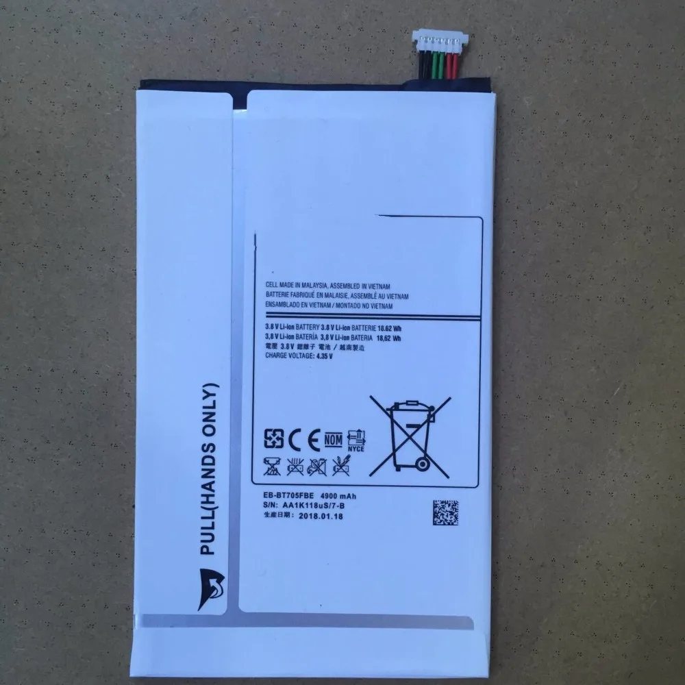 NEW 4900mAh EB-BT705FBE Battery For Samsung Galaxy Tab S 8.4 T700 T705 SM-T700 T701 SM-T705 battery
NEW 4900mAh EB-BT705FBE Battery For Samsung Galaxy Tab S 8.4 T700 T705 SM-T700 T701 SM-T705 battery