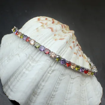38% OFF Multi Gems Rainbow Peridot Amethyst925 Sterling Silver Color Tennis Chain Links Bracelet Women Jewelry 7 inch
38% OFF Multi Gems Rainbow Peridot Amethyst925 Sterling Silver Color Tennis Chain Links Bracelet Women Jewelry 7 inch