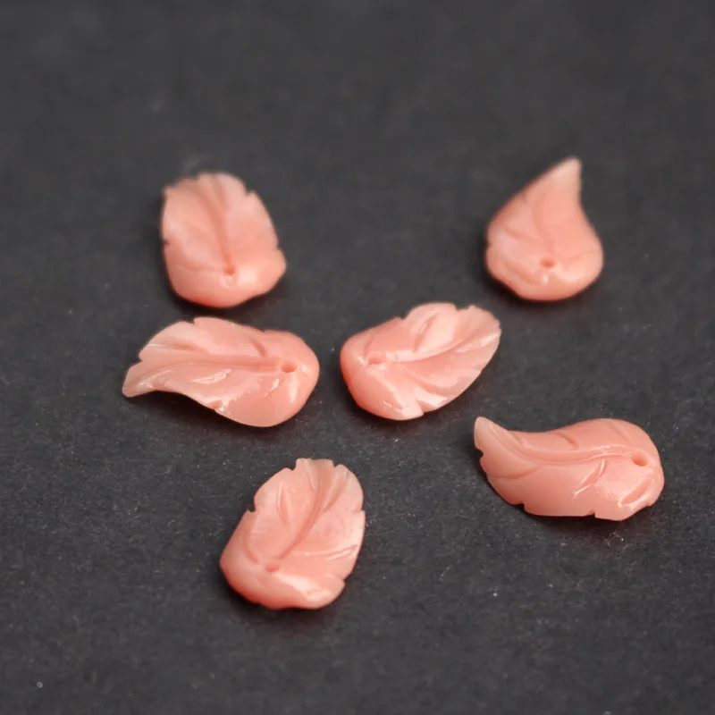 (20 pieces/lot) 9mm*14.4mm*2.7mm Light Coral Color Carved Artificial Coral leaf Small leaf for Jewelry making
(20 pieces/lot) 9mm*14.4mm*2.7mm Light Coral Color Carved Artificial Coral leaf Small leaf for Jewelry making