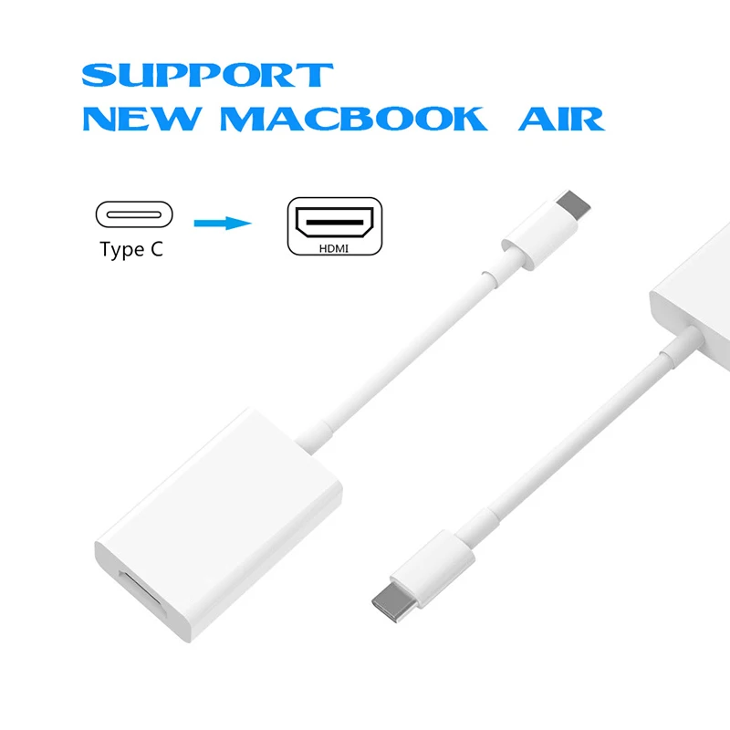 4K Type C 3 1-HDMI-совместимый Кабельный адаптер штырь-гнездо USB конвертер для MacBook Chrome book