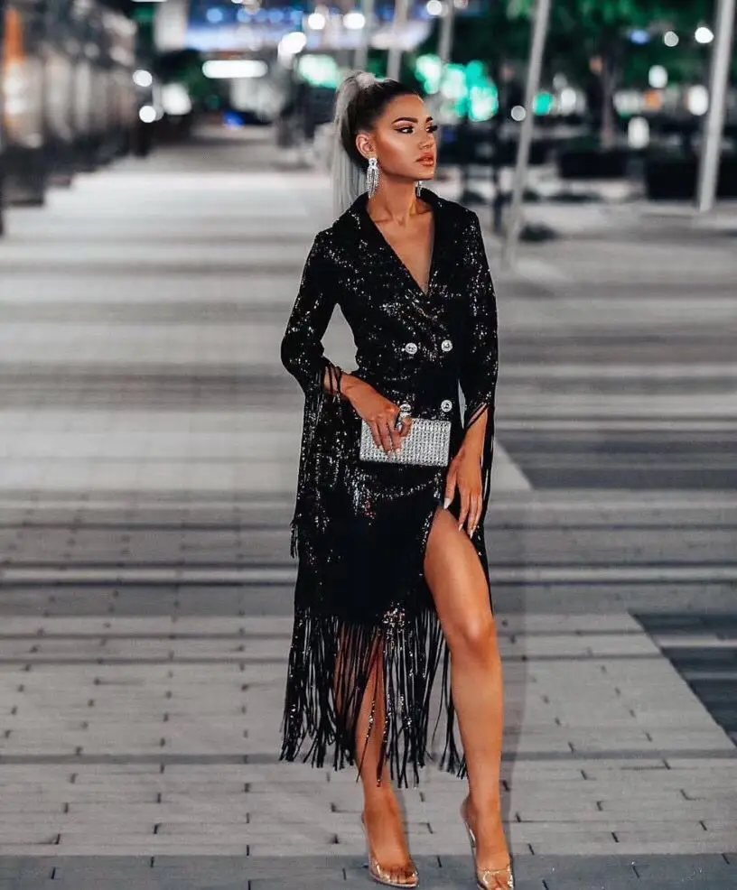2019 New Women black gold sequined V-neck long sleeve Vestidos Celebrity Evening Party Bodycon Bandage Dresses wholesale
2019 New Women black gold sequined V-neck long sleeve Vestidos Celebrity Evening Party Bodycon Bandage Dresses wholesale
