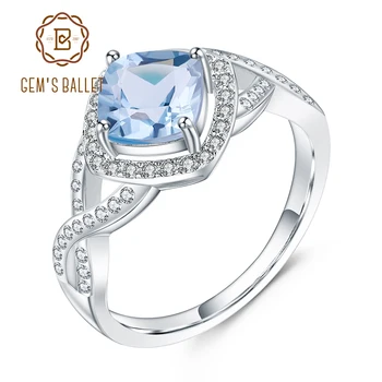 GEM'S BALLET 2.26Ct Cushion Checkerboard Natural Sky Blue Topaz 925 Sterling Silver Gemstone Rings For Women Fine Jewelry
GEM'S BALLET 2.26Ct Cushion Checkerboard Natural Sky Blue Topaz 925 Sterling Silver Gemstone Rings For Women Fine Jewelry