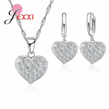 Hot Wholesale 925 Sterling Silver Shiny Necklace Earrings Sets Paved Full Austrian Crystal Stone Women Wedding Bijoux
Hot Wholesale 925 Sterling Silver Shiny Necklace Earrings Sets Paved Full Austrian Crystal Stone Women Wedding Bijoux