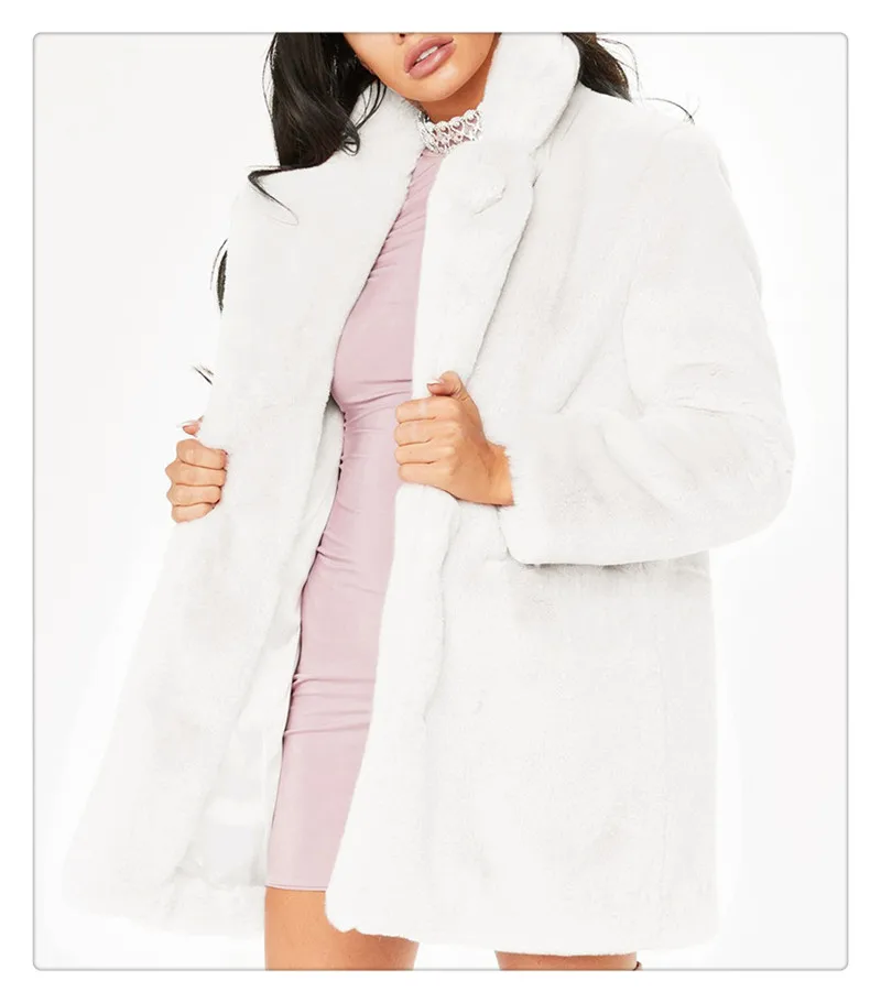 Imitation fur coat 2018 European and American women's wear long and loose plush soft rabbit hair (8)