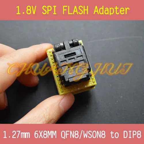adapter for Iphone or motherboard 1.8V SPI Flash 8X6mm WSON8 W25 MX25 can use on programmers such as TL866CS TL866A
adapter for Iphone or motherboard 1.8V SPI Flash 8X6mm WSON8 W25 MX25 can use on programmers such as TL866CS TL866A