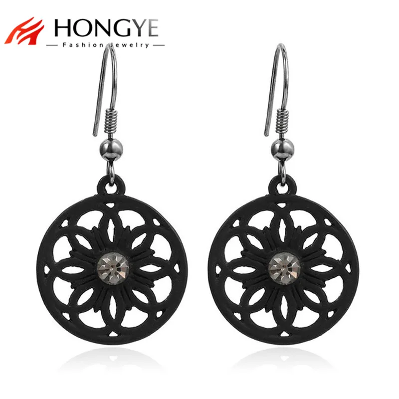 Fashion Women Jewelry Vintage Ethnic Charms Black Plated Crystal Pendant Statement Hollow Drop Earrings
Fashion Women Jewelry Vintage Ethnic Charms Black Plated Crystal Pendant Statement Hollow Drop Earrings