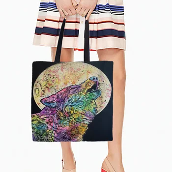 Wolf Owl Designs Tote Bags Double Sided Printing Canvas Different Animals Pattern Open Pocket Bag Shopping Handle Bags
Wolf Owl Designs Tote Bags Double Sided Printing Canvas Different Animals Pattern Open Pocket Bag Shopping Handle Bags