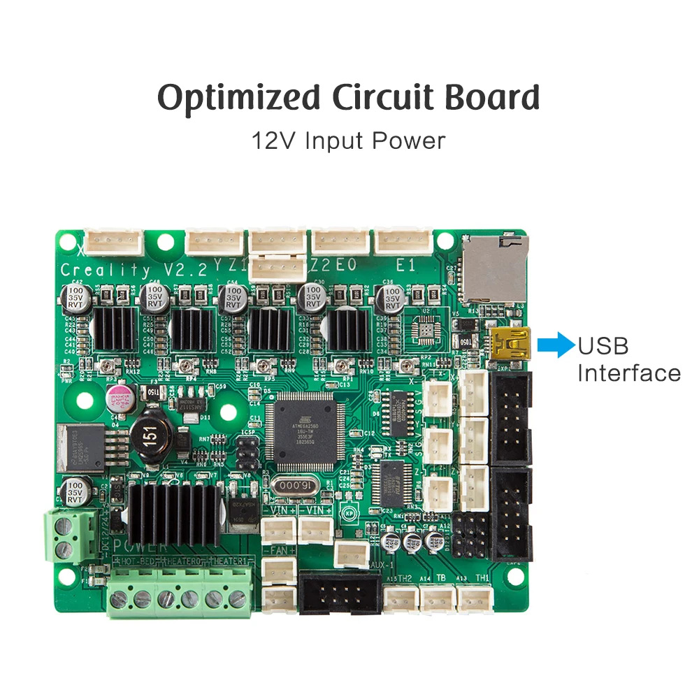 Creality Motherboard Controller Board Mainboard for Creality CR-10/ 10Mini 3D Printer Self Assembly with USB Port & Power 12V
Creality Motherboard Controller Board Mainboard for Creality CR-10/ 10Mini 3D Printer Self Assembly with USB Port & Power 12V