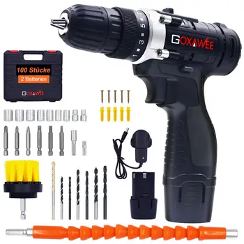 GOXAWEE 12V Electric Drill Screwdriver Cordless Lithium-Ion Battery Operated Rechargeable Drill Multi-function Power Tools Kit
GOXAWEE 12V Electric Drill Screwdriver Cordless Lithium-Ion Battery Operated Rechargeable Drill Multi-function Power Tools Kit