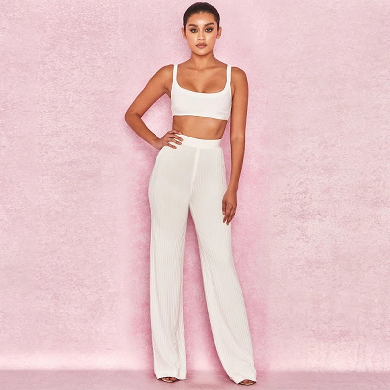 2018 Elegant Women White Sexy Two 2 Pieces Bandage Jumpsuit Spaghetti Strap Backless Evening Celebrity Sexy New Summer Clubwear 
2018 Elegant Women White Sexy Two 2 Pieces Bandage Jumpsuit Spaghetti Strap Backless Evening Celebrity Sexy New Summer Clubwear