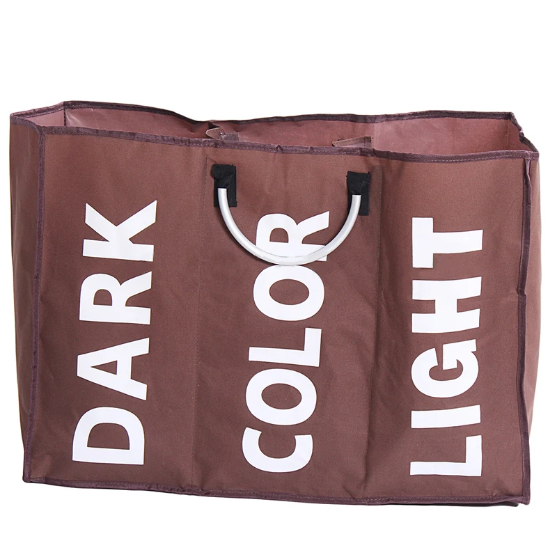 3 Section Folding Clothing Laundry Basket Sundries Washing Clothes Basket Bag Laundry Bag Basket Storage Organizer Mayitr