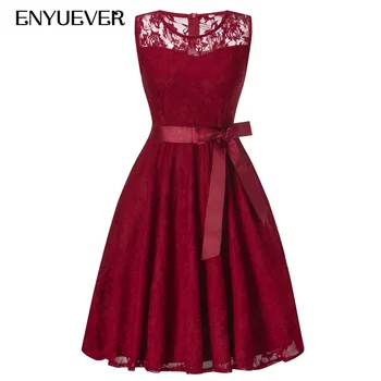 Enyuever Burgundy Lace Dress 2019 Vestidos Vintage Casual Clothing Sleeveless Formal Dress Women Elegant Evening Party Dresses
Enyuever Burgundy Lace Dress 2019 Vestidos Vintage Casual Clothing Sleeveless Formal Dress Women Elegant Evening Party Dresses