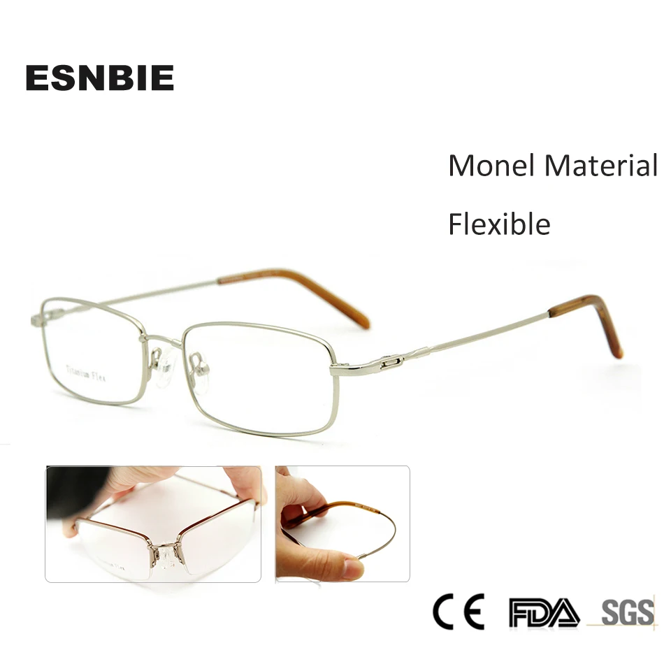 ESNBIE Monel Men Glasses Frame Titanium Flex Memory Prescription Glasses armacao para oculos de grau Eyewear Frame Nerd
ESNBIE Monel Men Glasses Frame Titanium Flex Memory Prescription Glasses armacao para oculos de grau Eyewear Frame Nerd