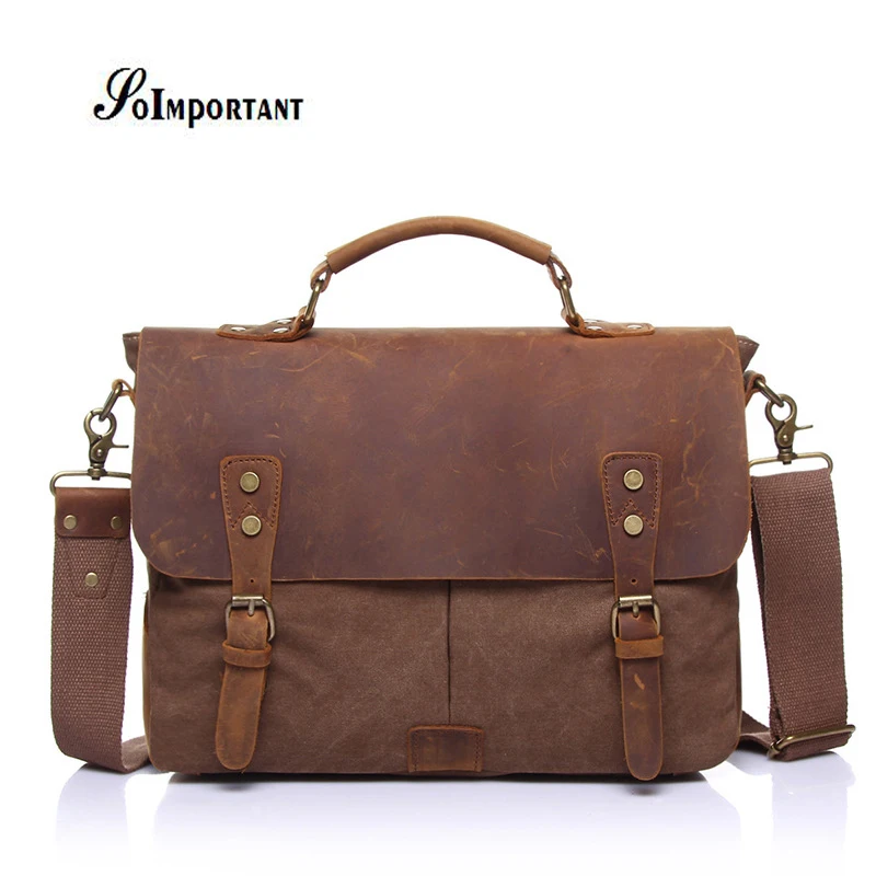 Vintage Genuine Leather Oil Wax Canvas Men Bags Cowhide Male Laptop Tote Crossbody Shoulder Handbag Travel Messenger Handmade
Vintage Genuine Leather Oil Wax Canvas Men Bags Cowhide Male Laptop Tote Crossbody Shoulder Handbag Travel Messenger Handmade