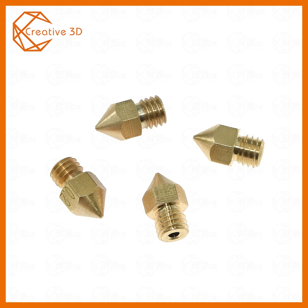 5Pcs MK8 pointed Nozzle 1.75mm ( 0.2/0.3/0.4/0.5/0.6/0.8mm) Part For Extrusion 1.75mm Filament Head Brass 3D Nozzle 3d printer
5Pcs MK8 pointed Nozzle 1.75mm ( 0.2/0.3/0.4/0.5/0.6/0.8mm) Part For Extrusion 1.75mm Filament Head Brass 3D Nozzle 3d printer
