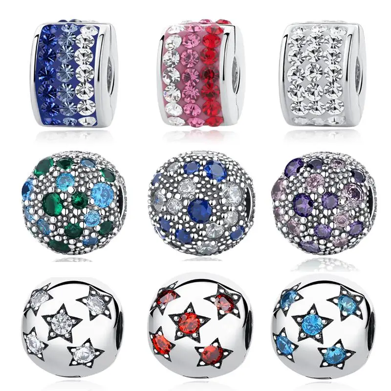 Original Authentic 925 Sterling Silver Bead Charms Crystal Stopper Clips Lock DIY Beads Fit Pandora Bracelets & Bangles Jewelry
Original Authentic 925 Sterling Silver Bead Charms Crystal Stopper Clips Lock DIY Beads Fit Pandora Bracelets & Bangles Jewelry