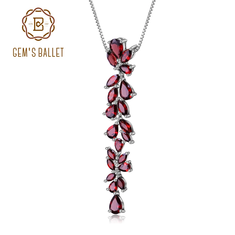GEM'S BALLET 14.65Ct Natural Red Garnet Real 925 Sterling Sliver Romantic Leaves Pendant Necklace For Women Wedding Fine Jewelry
GEM'S BALLET 14.65Ct Natural Red Garnet Real 925 Sterling Sliver Romantic Leaves Pendant Necklace For Women Wedding Fine Jewelry