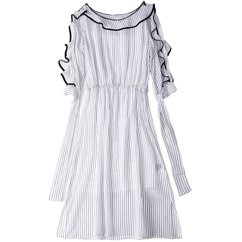 Summer Silk Dress Woman High Quality New Round Neck Butterfly Sleeves Elastic Waist Slim Stripes Dress Above The Knees S-XL
Summer Silk Dress Woman High Quality New Round Neck Butterfly Sleeves Elastic Waist Slim Stripes Dress Above The Knees S-XL