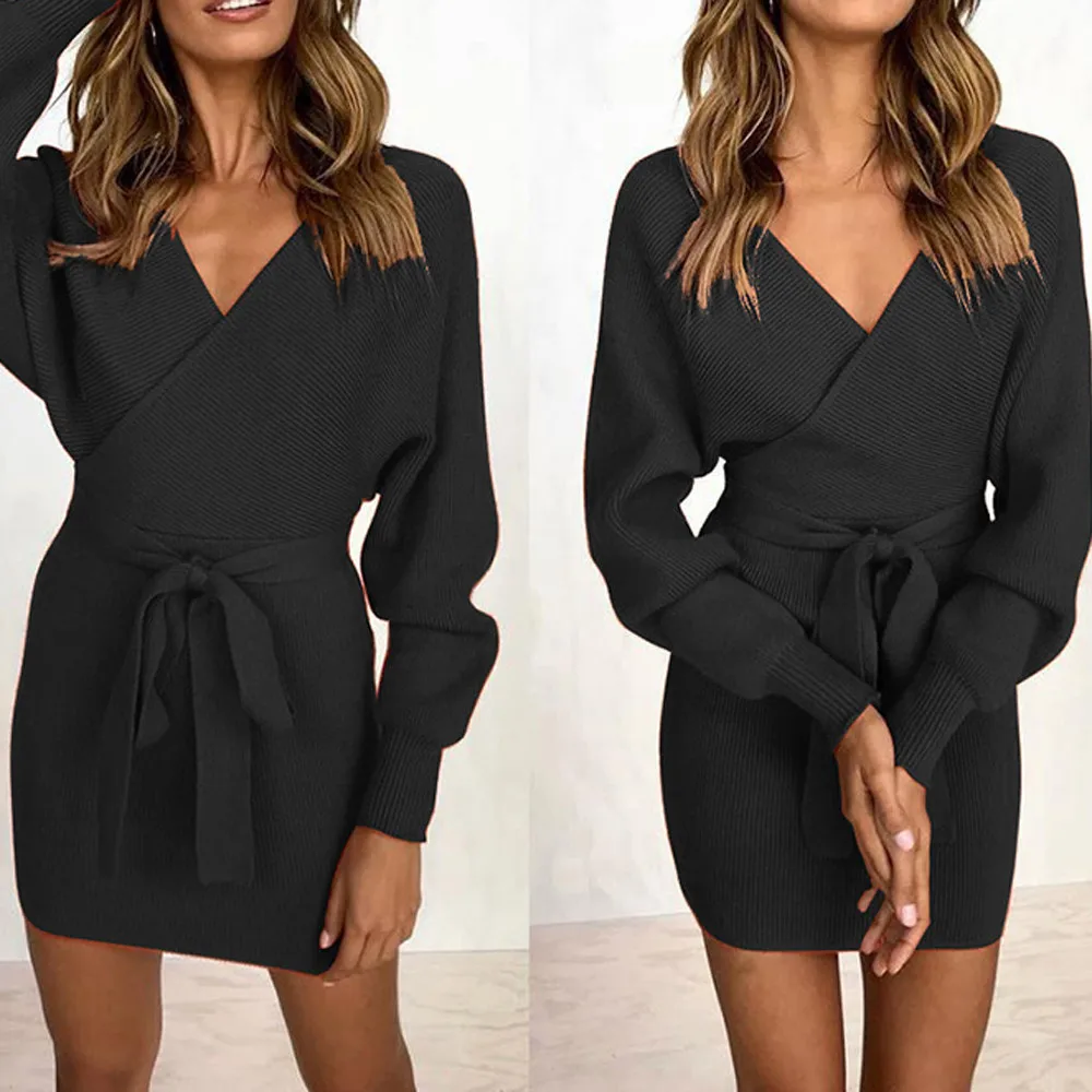 Sexy Club Wear Dress Women Solid Sheath Long Sleeve Slim Fit Dresses Fashion Casual Tighten Hips Dress vestidos V-Neck Dresses
Sexy Club Wear Dress Women Solid Sheath Long Sleeve Slim Fit Dresses Fashion Casual Tighten Hips Dress vestidos V-Neck Dresses