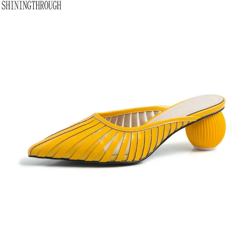 Hollow Women slippers Mules Yellow Elegant Party Pointed Toe Summer Shoes Genuine Leather Outdoor High Heels Slippers
Hollow Women slippers Mules Yellow Elegant Party Pointed Toe Summer Shoes Genuine Leather Outdoor High Heels Slippers