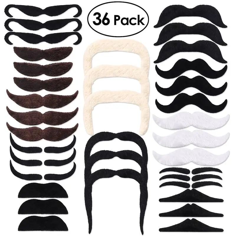 36 PCS Photobooth Props Self Adhesive Fake Mustaches Novelty Costume Party Disguise Props(12 Styles- 3 PCS For Each Style)
36 PCS Photobooth Props Self Adhesive Fake Mustaches Novelty Costume Party Disguise Props(12 Styles- 3 PCS For Each Style)