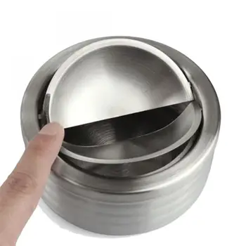 Stainless Steel Creative Windproof Ashtray With Lid Rotatable Tight Seal Ash Tray Thickening Cenicero Cigar Ashtray
Stainless Steel Creative Windproof Ashtray With Lid Rotatable Tight Seal Ash Tray Thickening Cenicero Cigar Ashtray