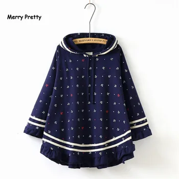 MERRY PRETTY Autumn kawaii Women Anchor print shape hooded polka dot loose cloak half sleeve jacket sweatershirt Outerwear Coat
MERRY PRETTY Autumn kawaii Women Anchor print shape hooded polka dot loose cloak half sleeve jacket sweatershirt Outerwear Coat