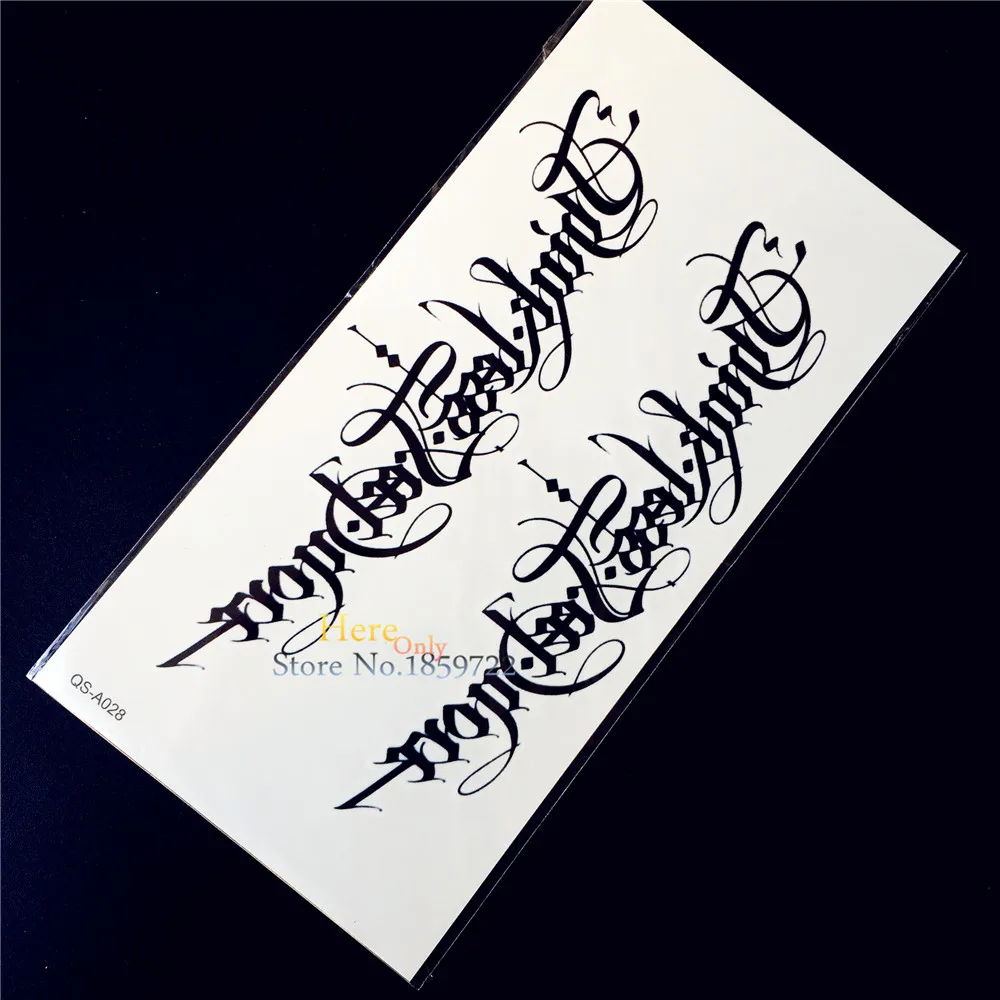 1PC Cool Black Lettering Temporary Tattoo Stickers HQS-A028 Word Art Women Body Arm Sleeve Water Transfer Removable Tattoo Paste
1PC Cool Black Lettering Temporary Tattoo Stickers HQS-A028 Word Art Women Body Arm Sleeve Water Transfer Removable Tattoo Paste