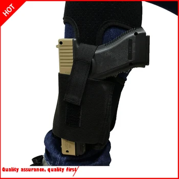 

Black Adjustable Concealed Ankle Holster with Retention Strap for Carry Compact Pistol Handgun Drop Leg Holster Neoprene