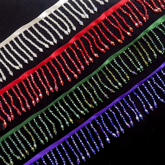 Crystal pendant beaded tassel lace trim DIY clothes stage clothing home curtain beads trim tiara decorative accessories
Crystal pendant beaded tassel lace trim DIY clothes stage clothing home curtain beads trim tiara decorative accessories
