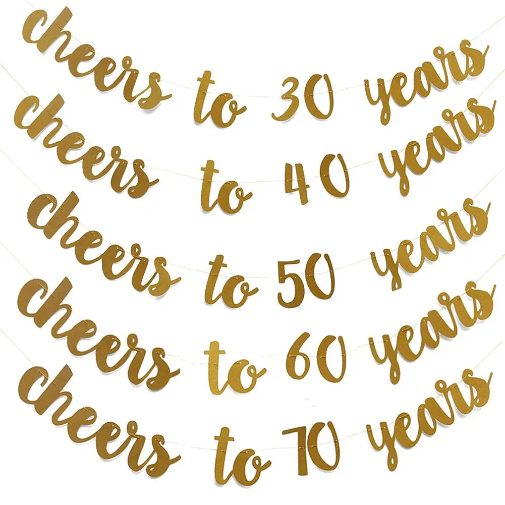 Golden Glitter Cheers To 30 40 50 60 70 Years English Letter String Flag Birthday Party Banner Wedding Party Supplies Ornament30
Golden Glitter Cheers To 30 40 50 60 70 Years English Letter String Flag Birthday Party Banner Wedding Party Supplies Ornament30