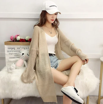 2019 Korean Style Women Spring Cardigan Long Knitted Ladies Outwear Cardigans Transparent Sweater
2019 Korean Style Women Spring Cardigan Long Knitted Ladies Outwear Cardigans Transparent Sweater