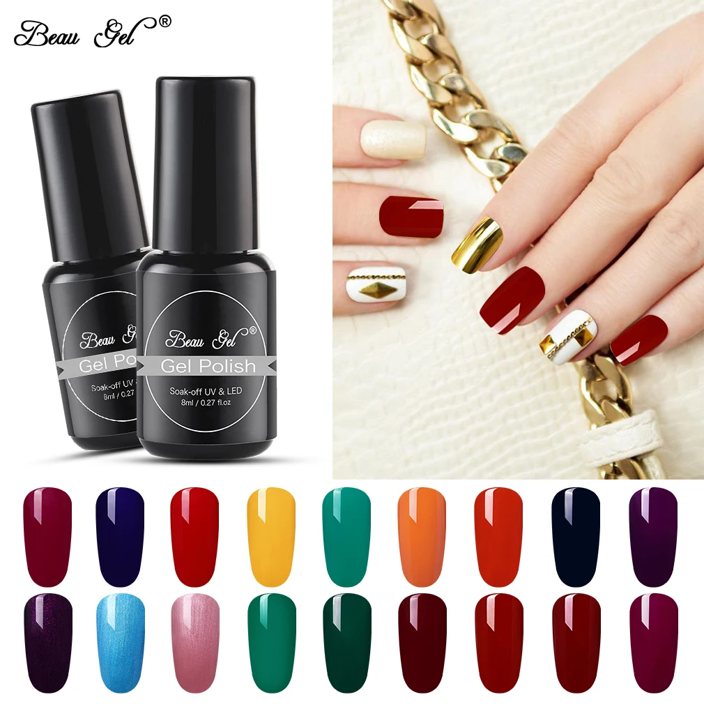 Beau гель 8 мл Лак для ногтей чистый цвет Esmaltes Permanentes лак Vernis Ongle Nagellak замочить от