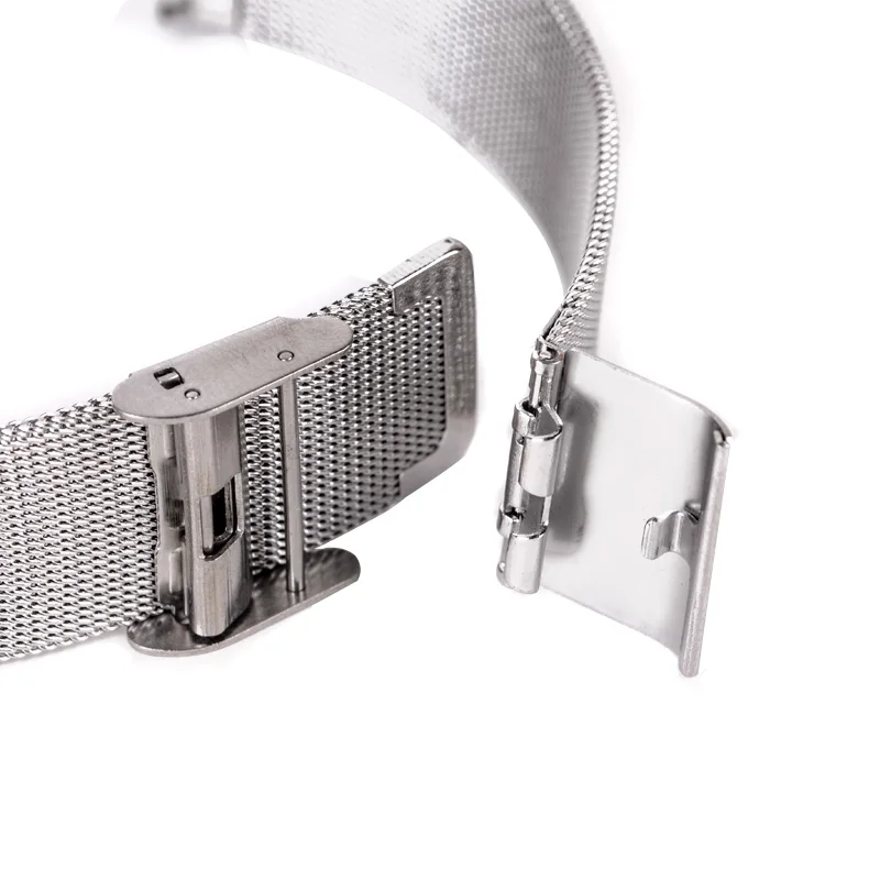 18/20/22/24mm Shellhard Adjustable Silver Stainless Steel Mesh Watch Strap Men Women Luxury Fashion Straight End Mesh Watch Band