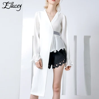 Ellacey Asymmetrical Fashion Woman Blouses Autumn Real Sociedad Long Lantern Sleeve Women's Shirt Patchwork Lace Up Tops
Ellacey Asymmetrical Fashion Woman Blouses Autumn Real Sociedad Long Lantern Sleeve Women's Shirt Patchwork Lace Up Tops
