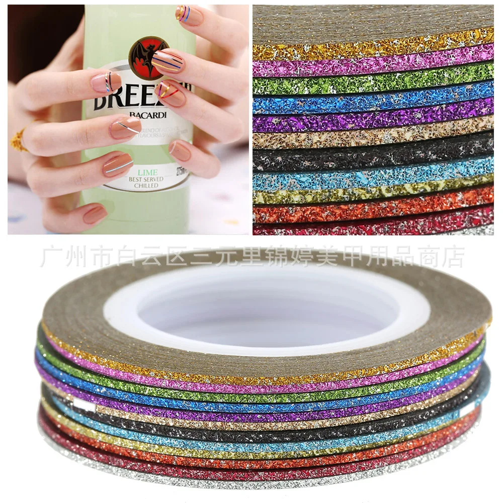 1mm 12 Color Glitter Nail Striping Line Tape Sticker Set Art Decorations DIY Tips For Polish Nail Gel 2017 New
1mm 12 Color Glitter Nail Striping Line Tape Sticker Set Art Decorations DIY Tips For Polish Nail Gel 2017 New