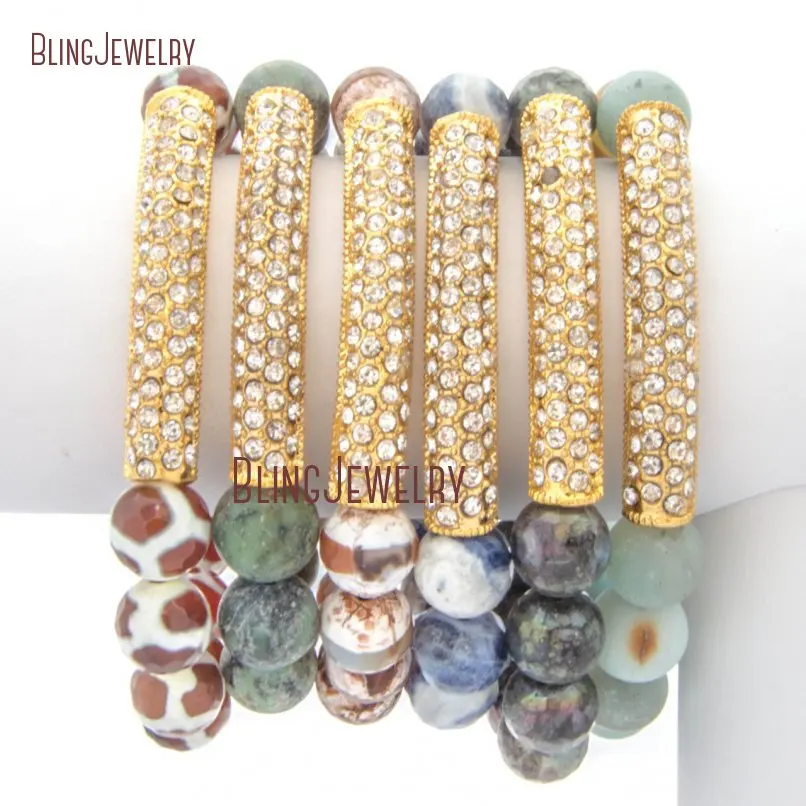 Dezi Agates Pyrites African Turquoises Stone Beads Stretch Bracelet Gold Metal Bar Bracelet BM20442
Dezi Agates Pyrites African Turquoises Stone Beads Stretch Bracelet Gold Metal Bar Bracelet BM20442