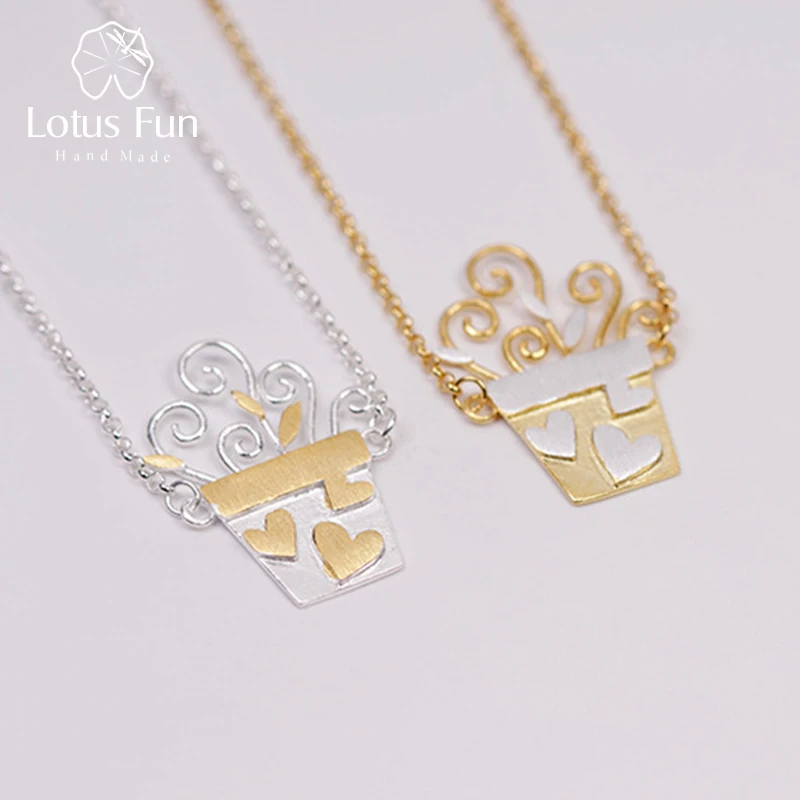 Lotus Fun Real 925 Sterling Silver Handmade Designer Fine Jewelry Lovely Romantic Flower Pot Design Pendant Necklace for Women
Lotus Fun Real 925 Sterling Silver Handmade Designer Fine Jewelry Lovely Romantic Flower Pot Design Pendant Necklace for Women