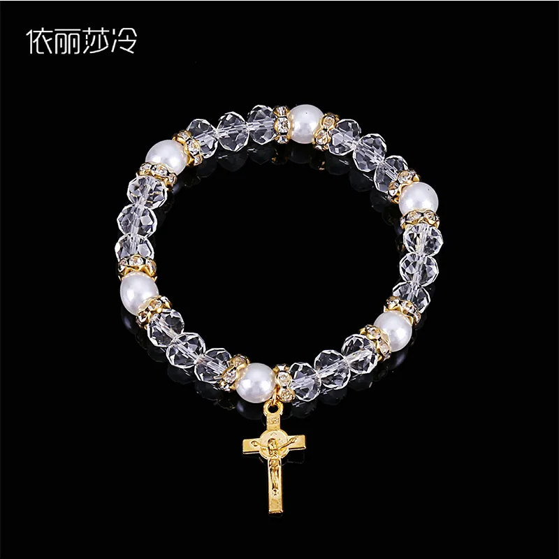 48 Pieces / Catholic Golden Rosary Crystal Beaded Cross Bracelet Rosary Holy Mercy Jesus Icon Plastic Religious Gift
48 Pieces / Catholic Golden Rosary Crystal Beaded Cross Bracelet Rosary Holy Mercy Jesus Icon Plastic Religious Gift