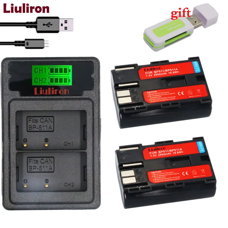 BP-511A BP-511 BP 511 BP511 Li-ion Battery +type-c Dual Charger for Canon BP-511 G6 G5 G3 G2 G1 EOS 300D 50D 40D 30D 20D 5D
BP-511A BP-511 BP 511 BP511 Li-ion Battery +type-c Dual Charger for Canon BP-511 G6 G5 G3 G2 G1 EOS 300D 50D 40D 30D 20D 5D