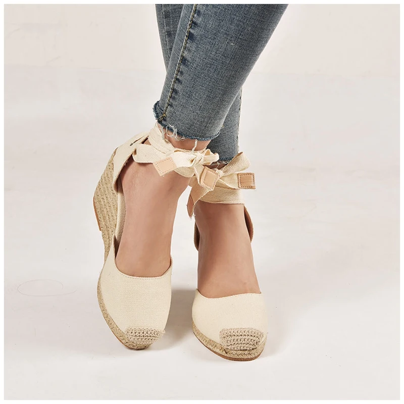 2019 Spring Summer Women Casual Linen Canvas Wedge Sandals Close Toe Ankle Strap Med Heel Ladies Platform Pump Shoes Drop Ship
2019 Spring Summer Women Casual Linen Canvas Wedge Sandals Close Toe Ankle Strap Med Heel Ladies Platform Pump Shoes Drop Ship