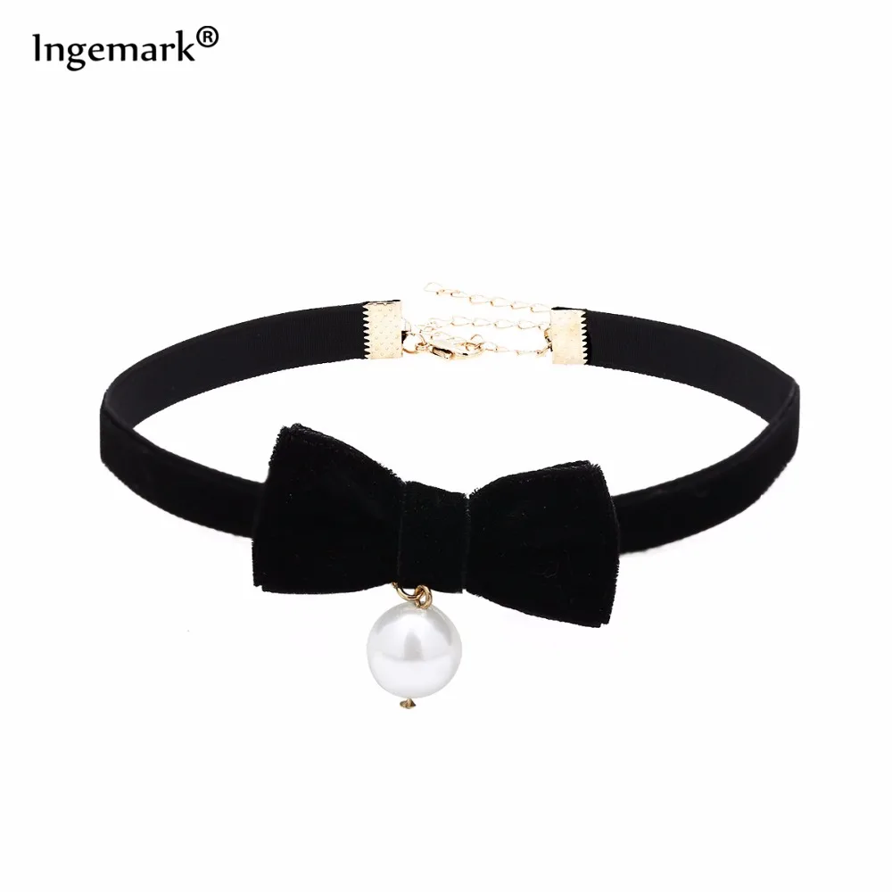 Fashion Black Velvet Rope Bowknot Bow Tie Choker Necklace Women Female Simulated Pearl Pendant Collar Bijoux
Fashion Black Velvet Rope Bowknot Bow Tie Choker Necklace Women Female Simulated Pearl Pendant Collar Bijoux