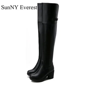 SunNY Everest women boots winter knee-high cow leather square heel 6cm lady boots zipper botas de mujer black red 34-40 us9
SunNY Everest women boots winter knee-high cow leather square heel 6cm lady boots zipper botas de mujer black red 34-40 us9
