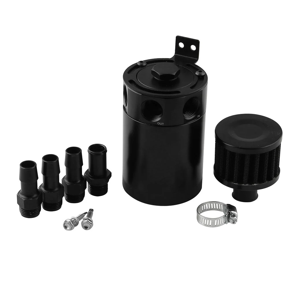 Universal Racing Baffled 3-port Oil Catch Can Tank Three-hole Ventilating Machine Oil Pot Air Oil Separator Black OCC034+OCC039
Universal Racing Baffled 3-port Oil Catch Can Tank Three-hole Ventilating Machine Oil Pot Air Oil Separator Black OCC034+OCC039